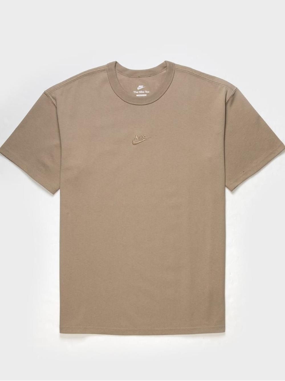 The Nike Tee Loose Fit Max 90 Sportswear Premium Essentials Tan Crewneck T-Shirt